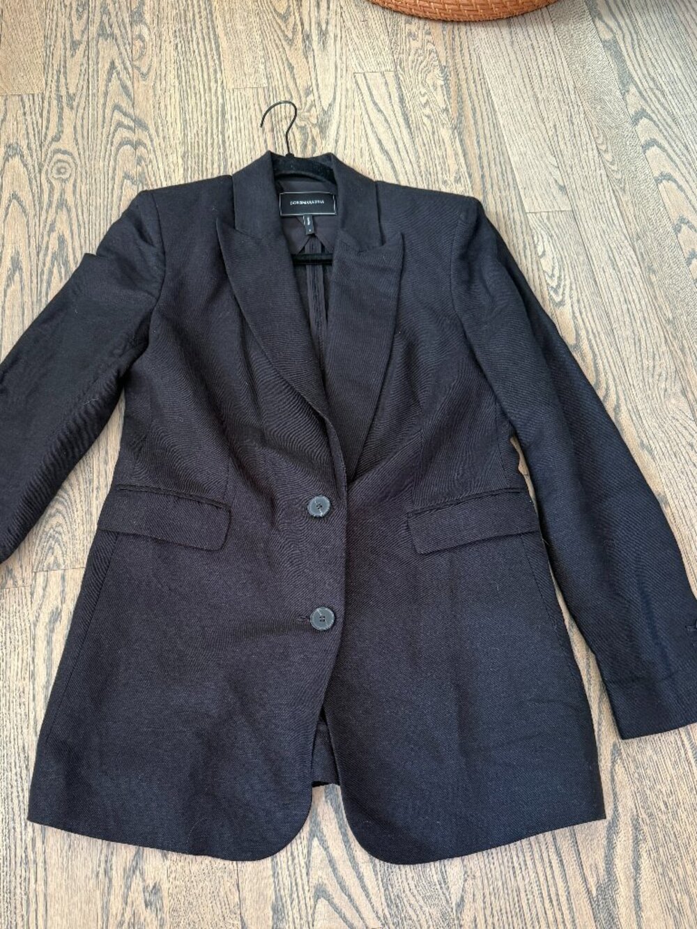 BCBG Max Azria Black Linen Blazer - Size 2